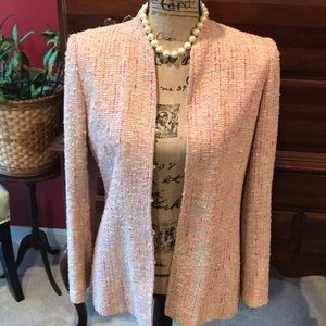 Pastel tweed blazer with buttons inside jacket!